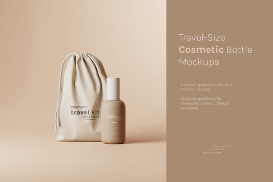 Travel-Size Small Cosmetic Bottle Mockups